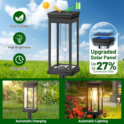 BesLowe 【Upgraded】 Solar Pathway Lights Outdoor, 8-Pack Large LED Solar Light Outdoor Waterproof