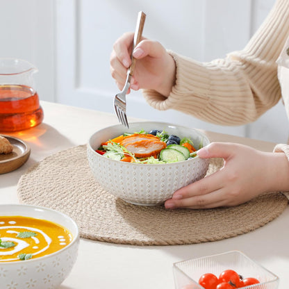 MALACASA Cereal Bowls, 30 Ounce Ceramic Soup Bowl for Kitchen, Stoneware Bowls Set of 4 with