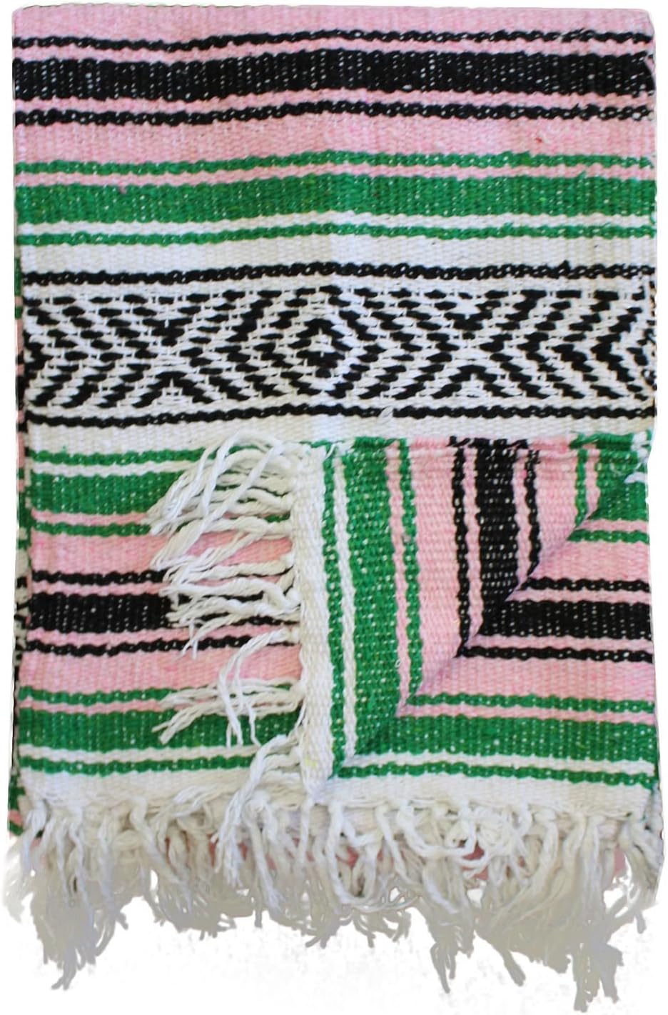 Del Mex Classic Mexican Blanket, Large Authentic Woven Falsa Throw (70"x50"), Artisan Southwest