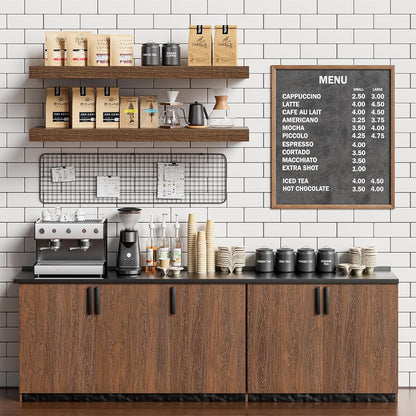 Heimlove 32 Inch Floating Shelves for Wall,Walnut 9.3" Deep Floating Shelf Set of 2,Wall Mounted