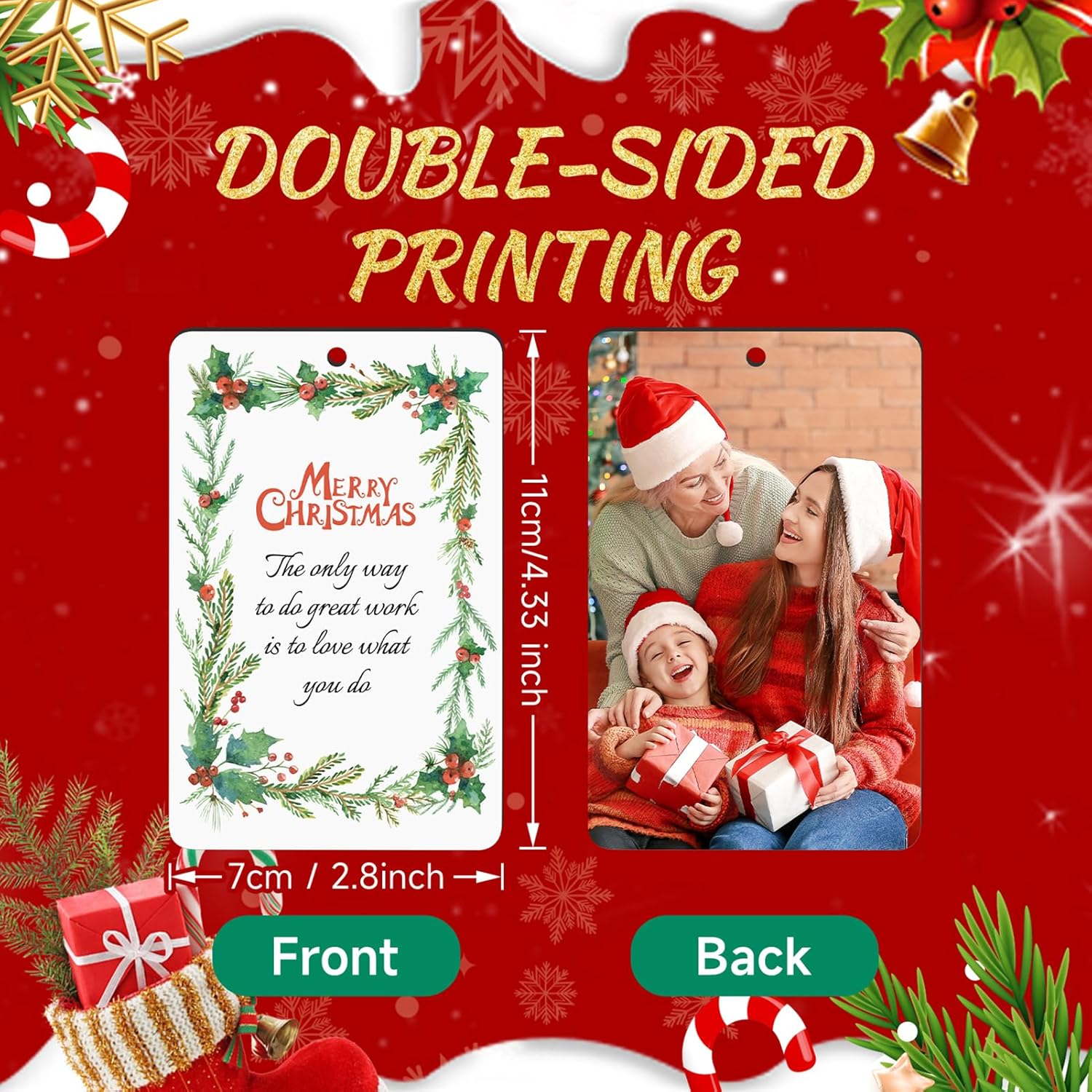 Personalized Christmas Ornaments 2025 Wood Custom Photo Picture Text Christmas Ornament