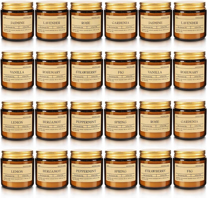 Scented Candle Set 24 Pack, Candle for Home Scented, Odor Eliminating, Stress Relief, Long Lasting