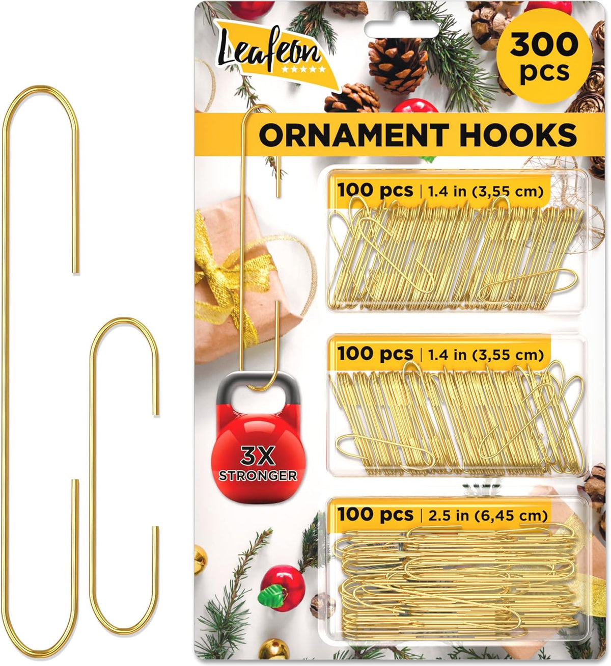 Leafeon Pack Christmas Ornament Hooks - Ornament Hanger for Christmas - Essential Hooks for