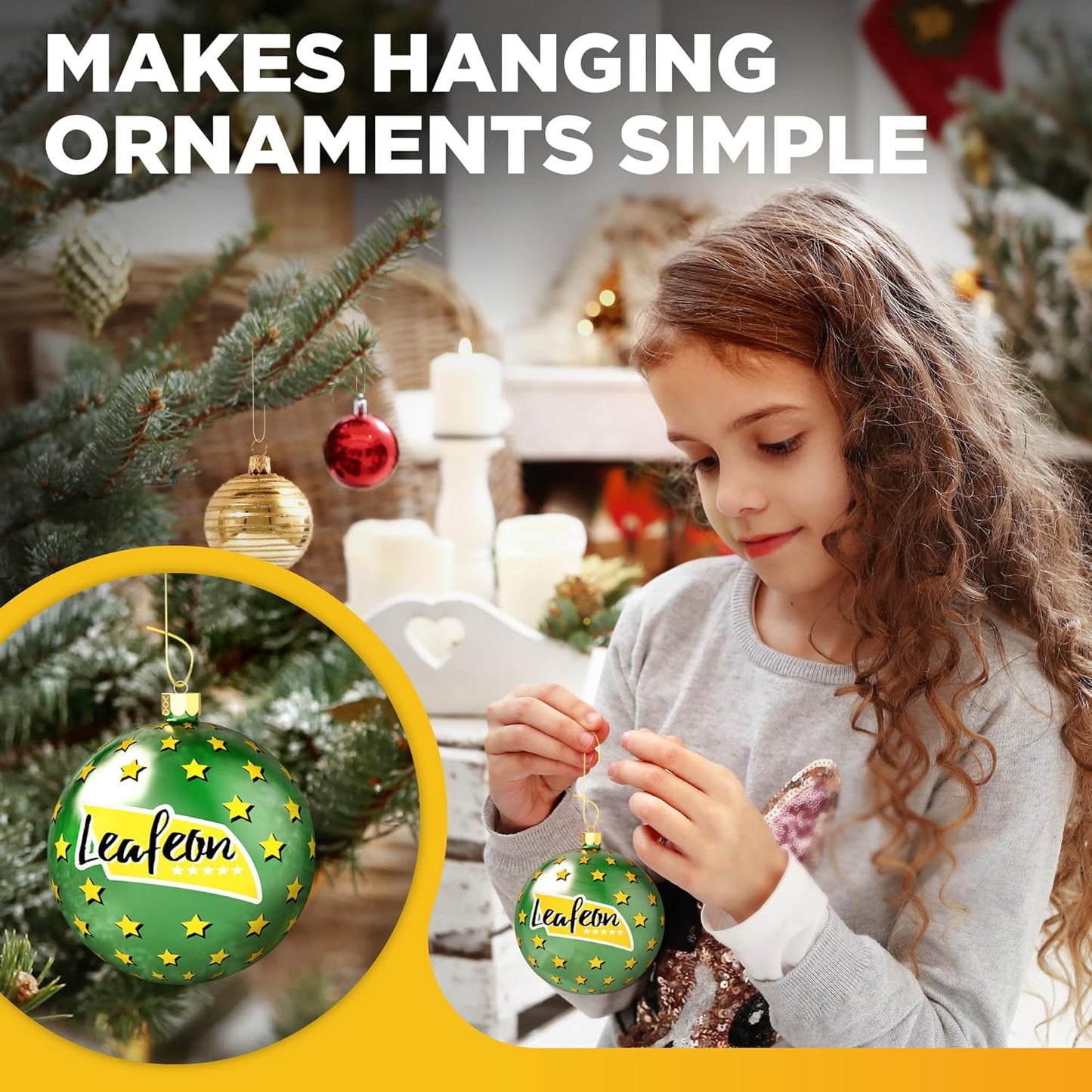 Leafeon Pack Christmas Ornament Hooks - Ornament Hanger for Christmas - Essential Hooks for