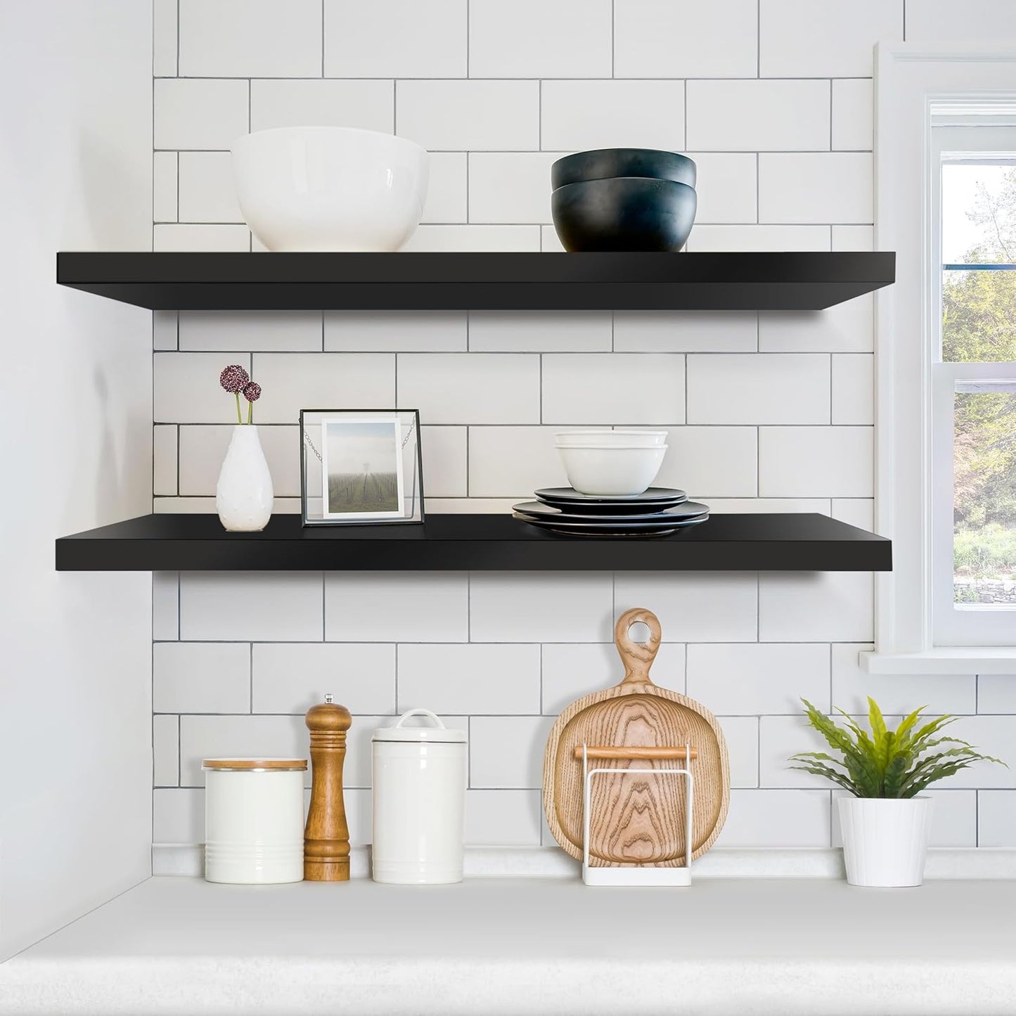 Sorbus Floating Shelves for Wall - 35 Inch Long Bathroom Shelves, Wall Decor for Bedroom, Kitchen