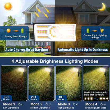 Solar Spot Lights Outdoor, 10 Pack Outdoor Solar Lights for Yard Waterproof, 4 Lighting Modes Solar
