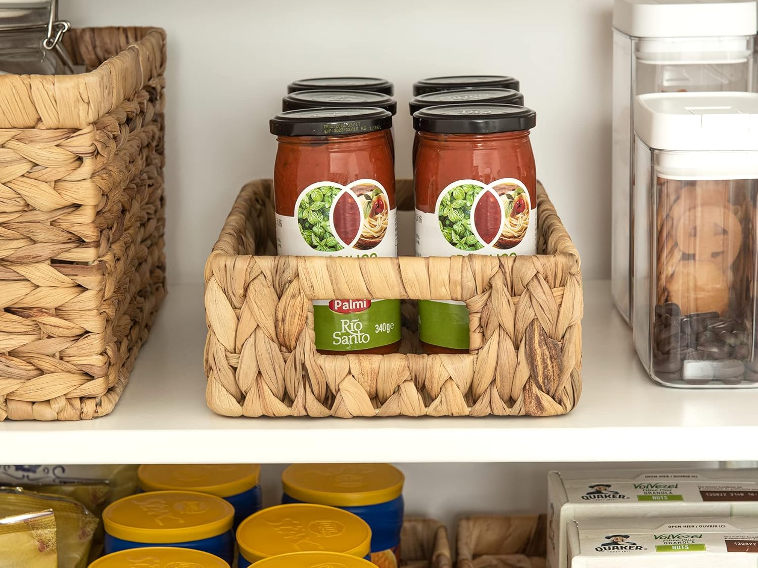 StorageWorks Water Hyacinth Baskets, Small Wicker Baskets for Organizing in Kitchen and Bathroom
