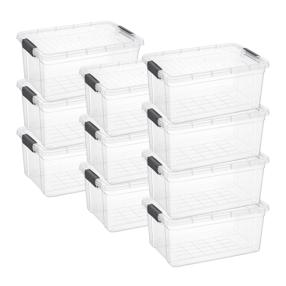 Superio Clear Storage Box with Lid, 21 Quart Plastic Container Bins for Organizing, Stackable