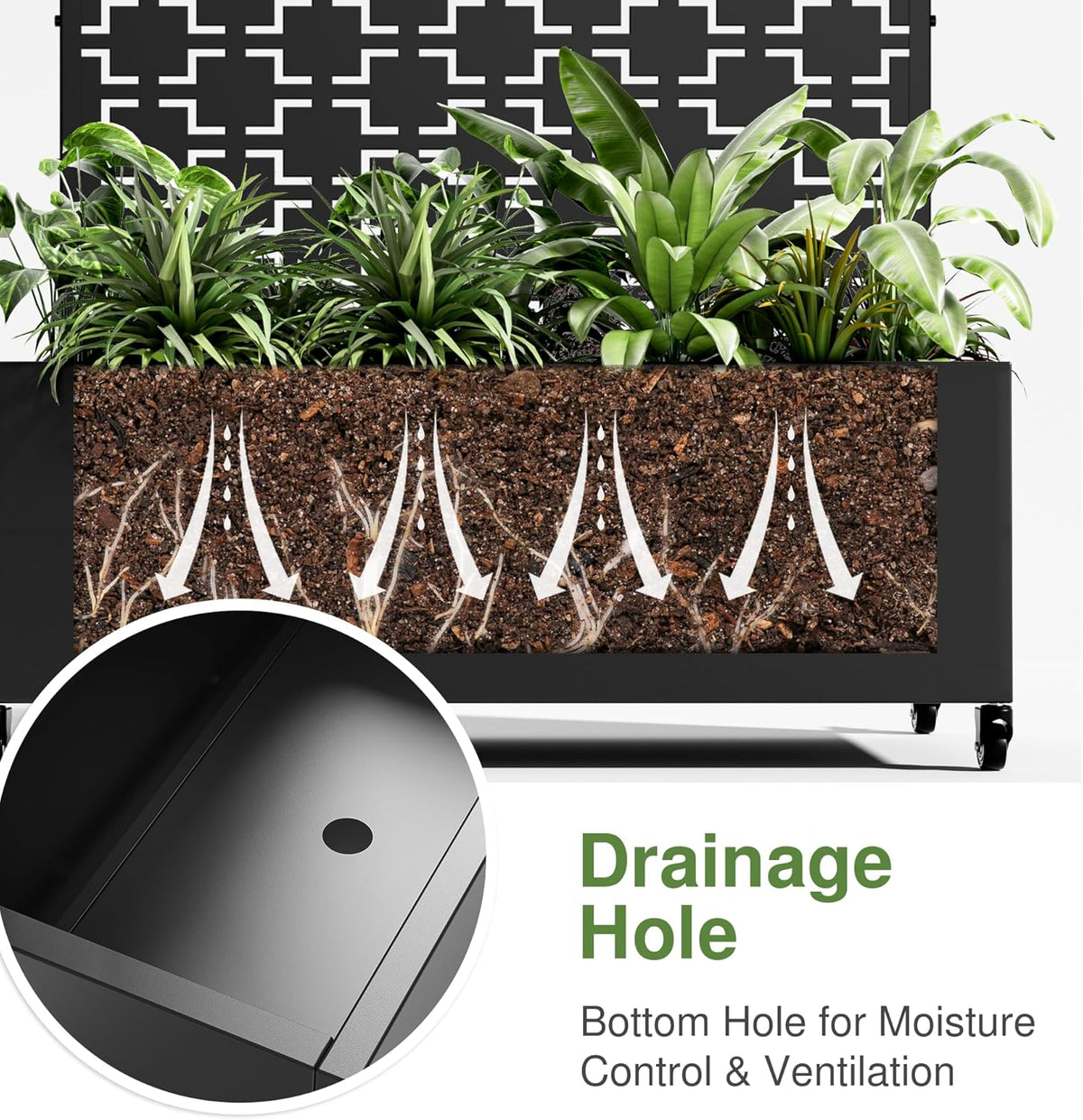 Casaphoria Metal Raised Garden Bed with Trellis and Wheels, 72"x35"x16" Arched Planter Box for
