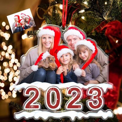 Amlion Personalized Your Photo Ornament,Custom Photo Ornament 2023 Customized Acrylic Family
