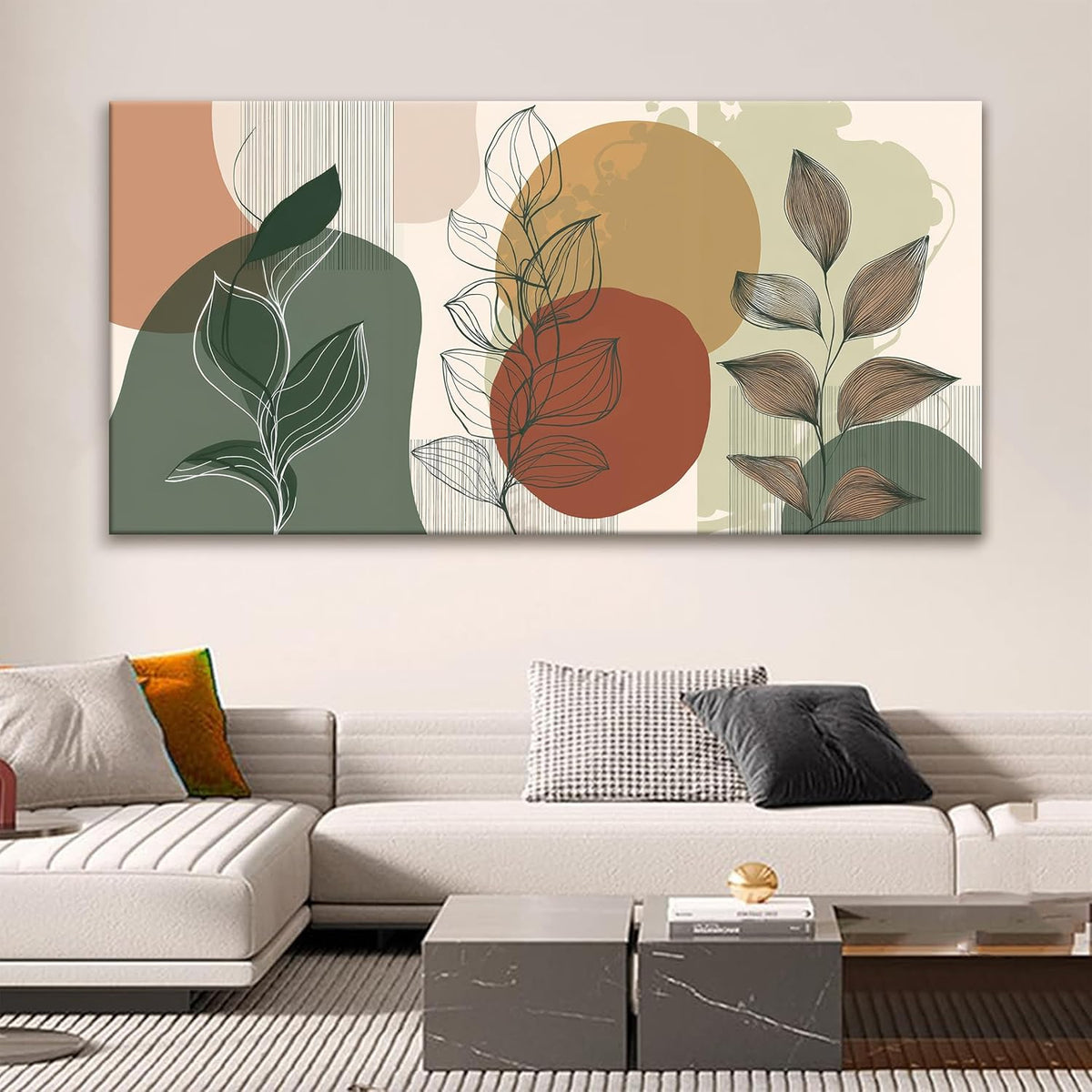 Tsomzxng Large Abstract Boho Wall Art For Living Room Century Modern Canvas Art Wall Decor Picture