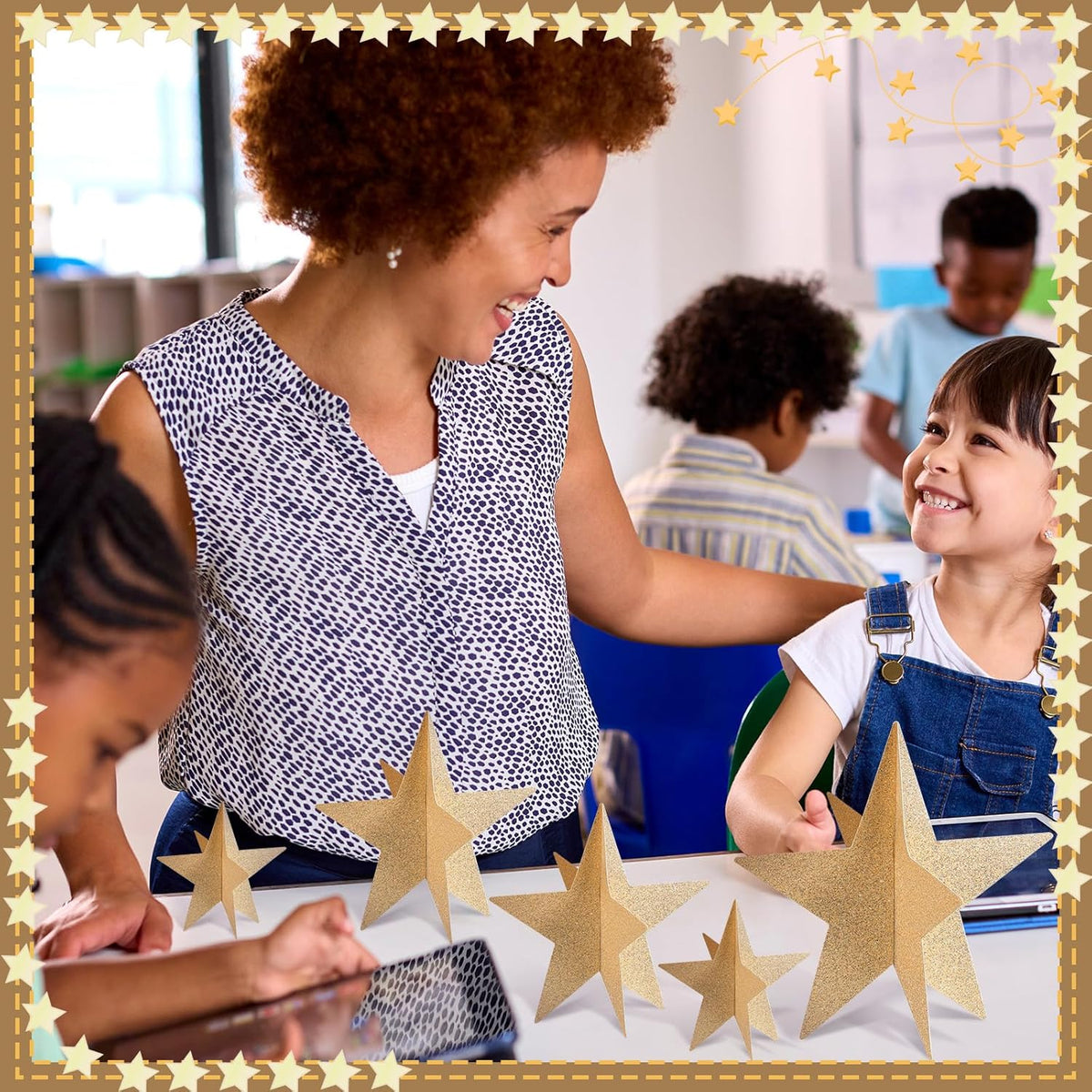 45 Pcs 3D Star Centerpieces Movie Night Decorations for Table in 3 Sizes Hanging Supplies for Red