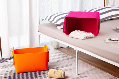 Minoisome Storage Basket Felt Storage Bin Collapsible& Convenient Box Organizer with Carry Handles
