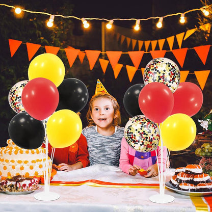 Red Yellow and Black Balloon Stand Centerpiece Table Decorations for Mouse Birthday Movie Night