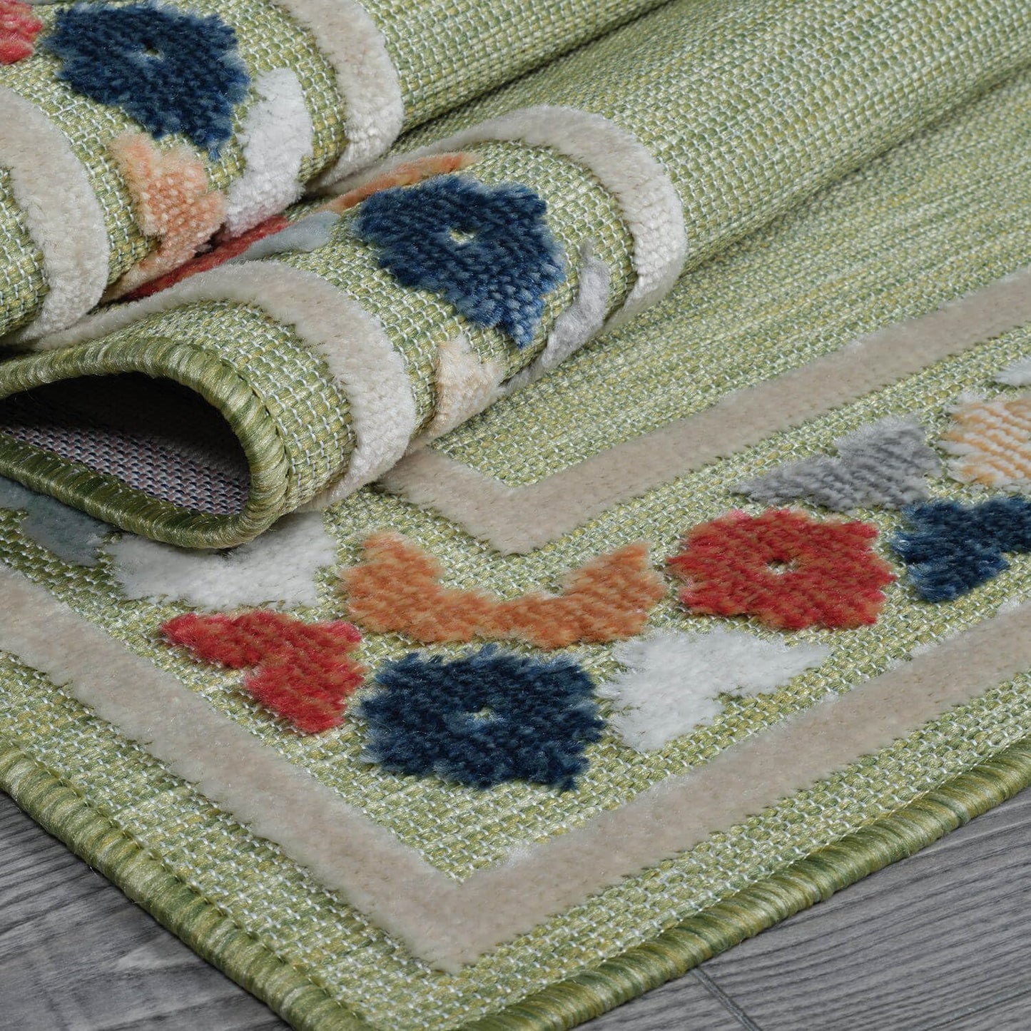 Beverly Rug Outdoor Rug 8x10 Modern Bordered Area Rugs for Indoor and Outdoor Patio Easy to Clean