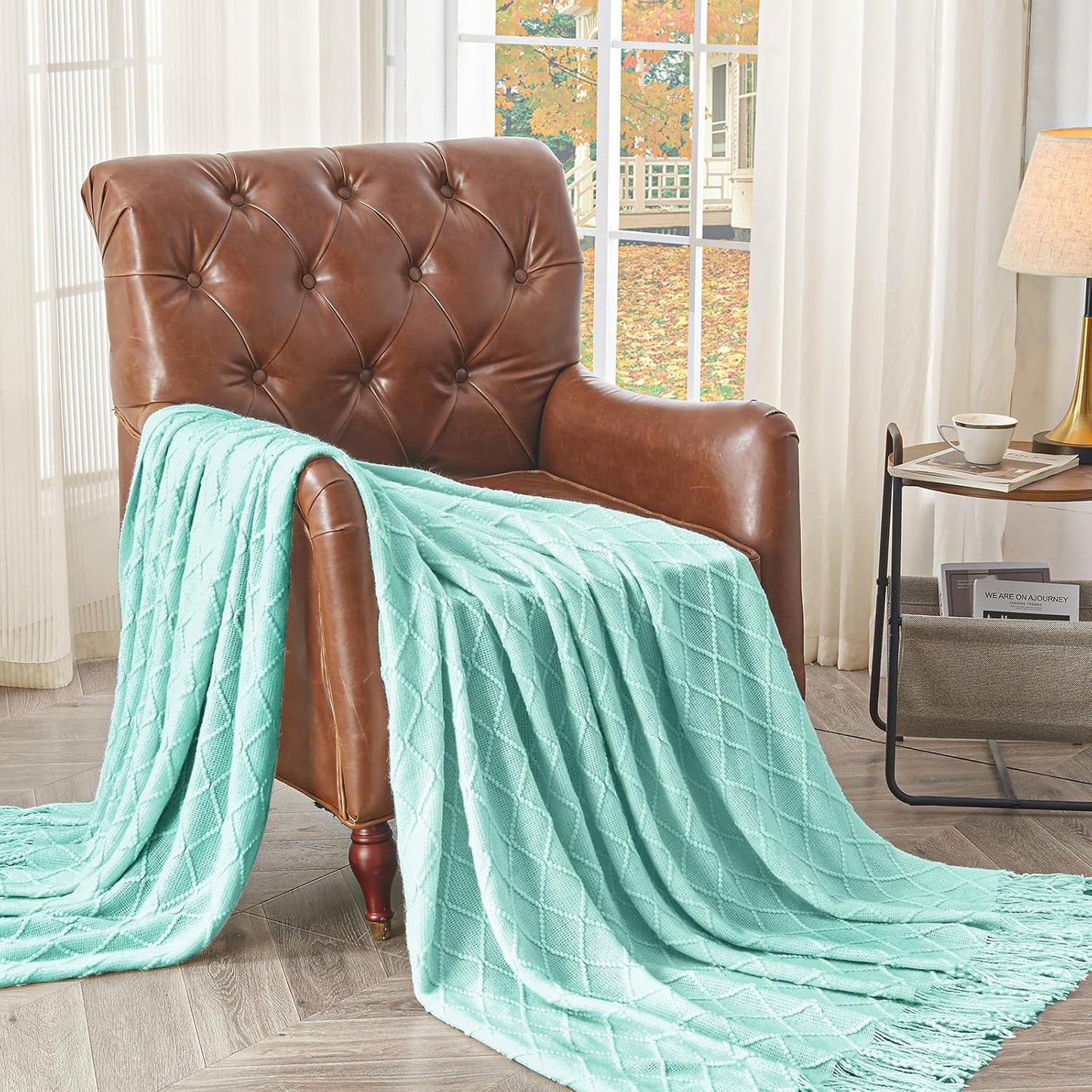 inhand Knitted Throw Blanket for Couch and Bed, Soft Living Room Home Decor Knitted Blanket with