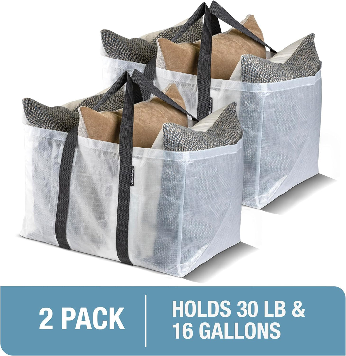CleverMade Under Bed Storage Bag - Collapsible Storage for Shoes and Clothes Easy Use - Heavy Duty