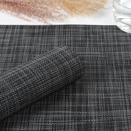 Myir JUN Placemats Set of 8, Vinyl Woven Placemats Place Mats Indoor Set of 8 Washable Table Mats