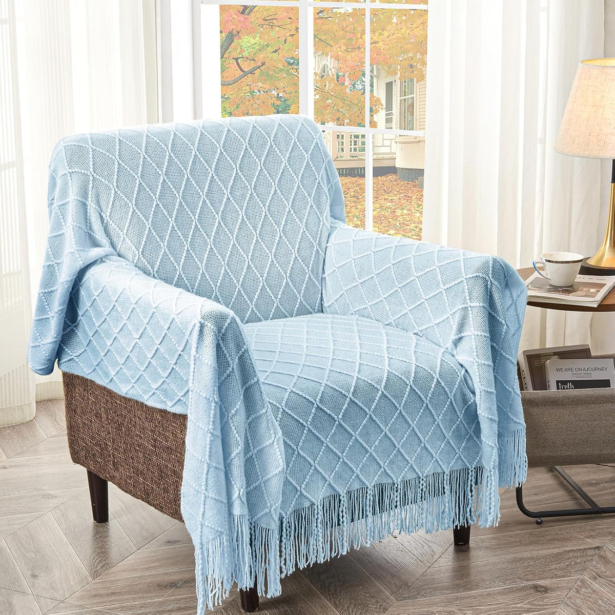 inhand Knitted Throw Blanket for Couch and Bed, Soft Living Room Home Decor Knitted Blanket with