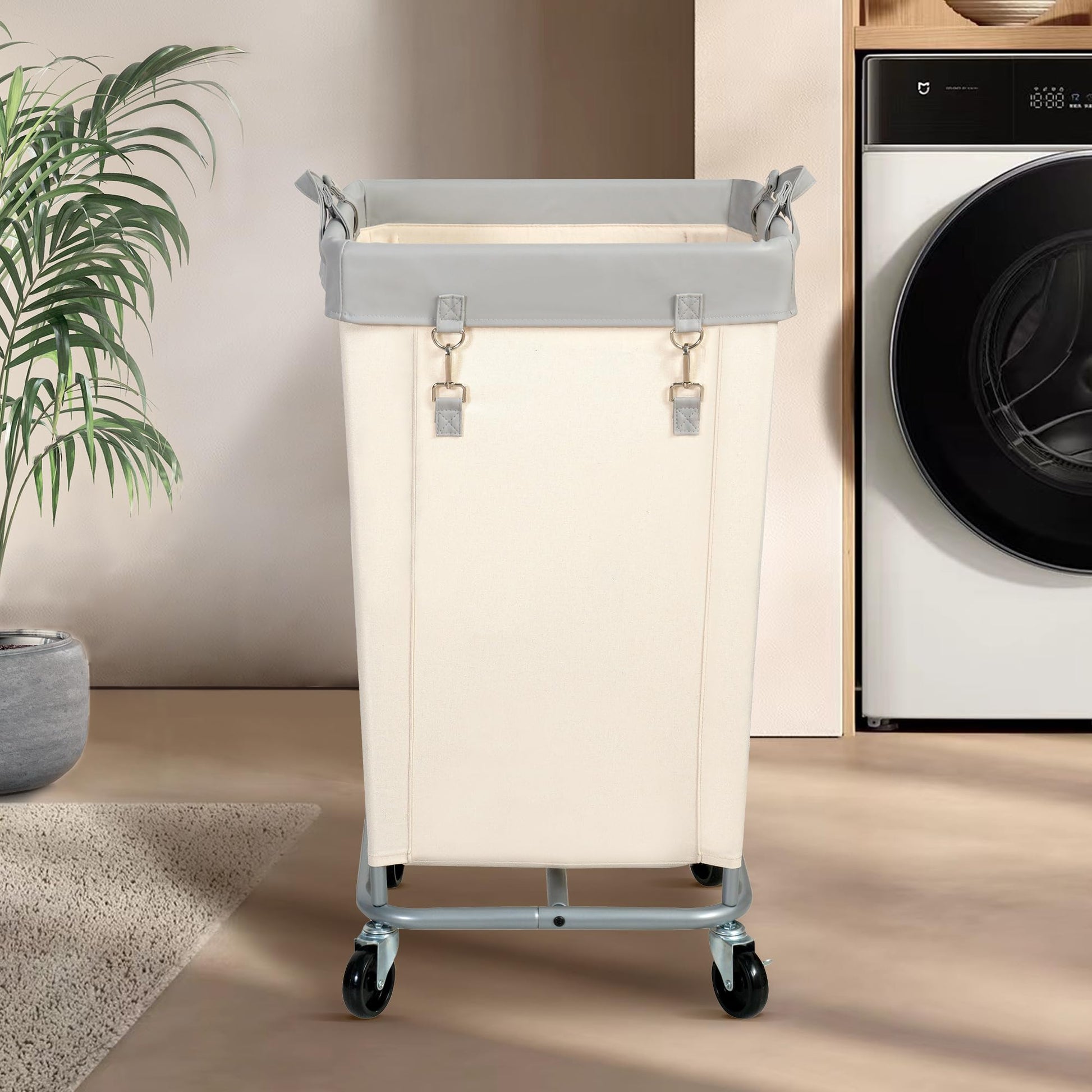 STO STO Laundry Hamper with Wheels, 160L Rolling Laundry Sorter Cart with Heavy Duty Steel Frame