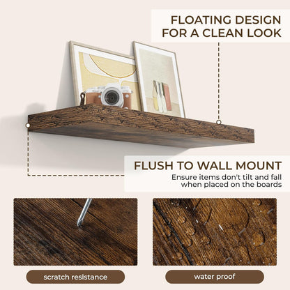RICHFOCUS 36Inch Floating Shelves for Wall 2 Pack Shelves for Bedroom|Kitchen|Bathroom Wall Mounted