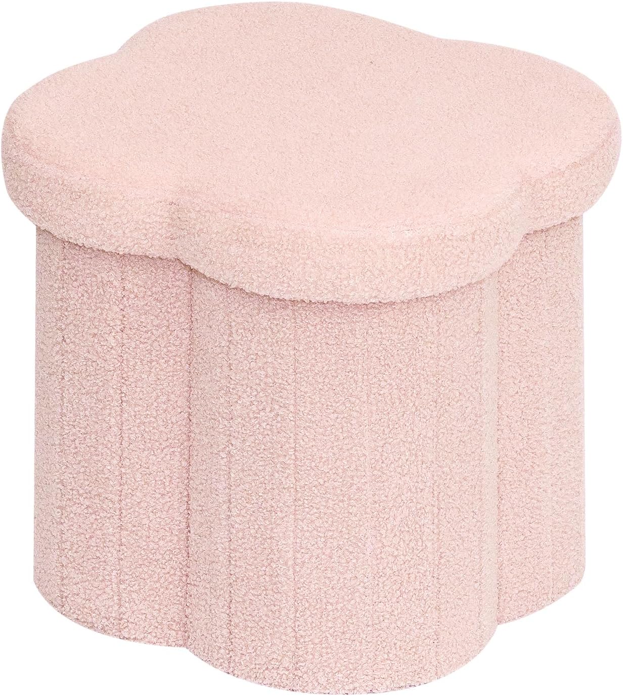 B FSOBEIIALEO Storage Ottoman Cube, Flowers Shaped Ottomans with Storage Foot Stool Footrest