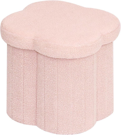 B FSOBEIIALEO Storage Ottoman Cube, Flowers Shaped Ottomans with Storage Foot Stool Footrest