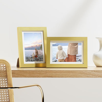 Vittanly 5x7 Picture Frames Set of 9, Shatter Resistant Plexiglass, Display 4x6 Pictures with Mat