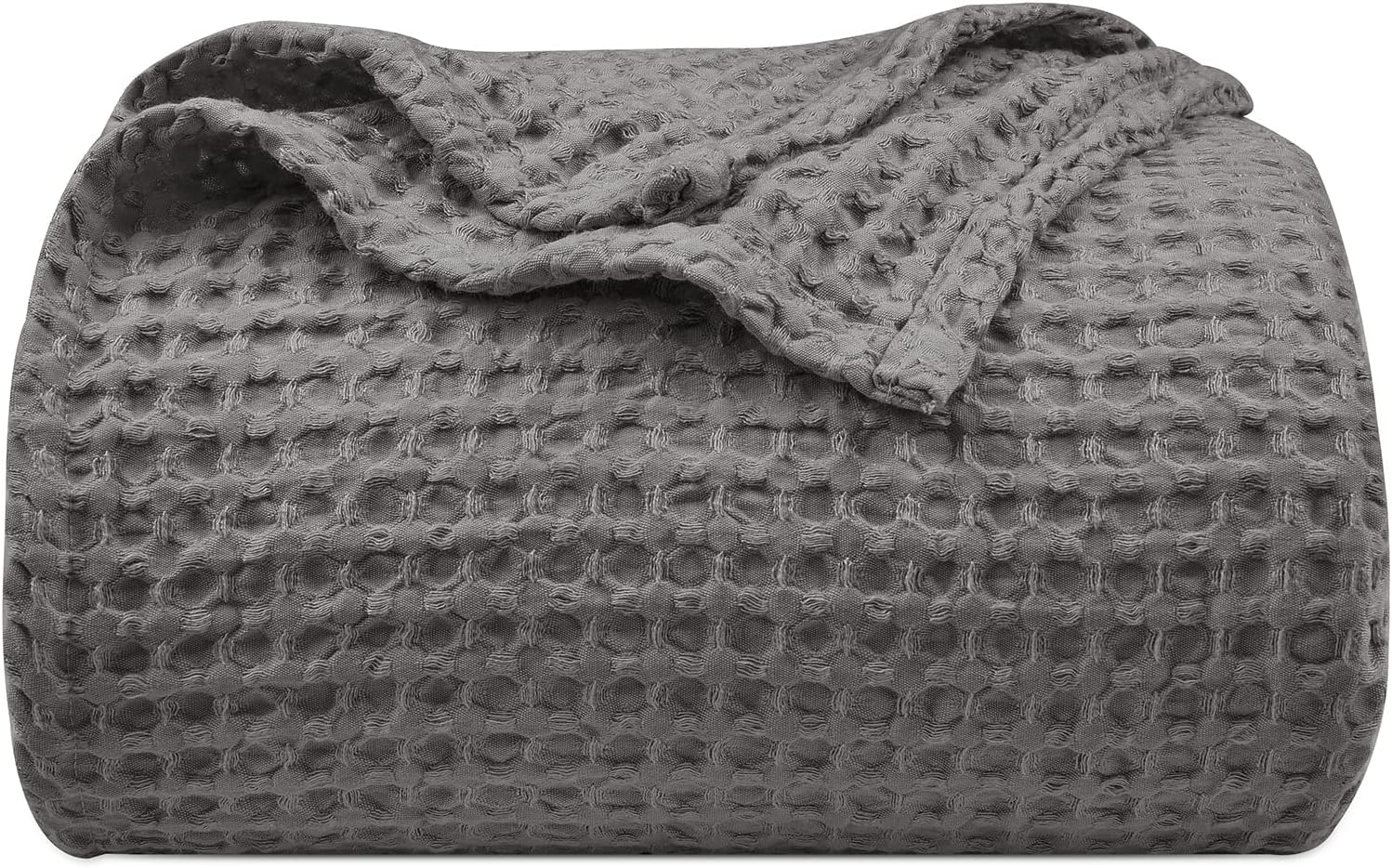 PHF Ultra Soft Waffle Weave Blanket King Size 104"x 90"- Washed Lightweight Breathable Cozy Woven