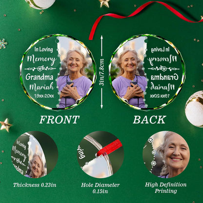 Personalized Christmas Ornament with Photo - Custom in Loving Memory Picture Ornaments, Customized