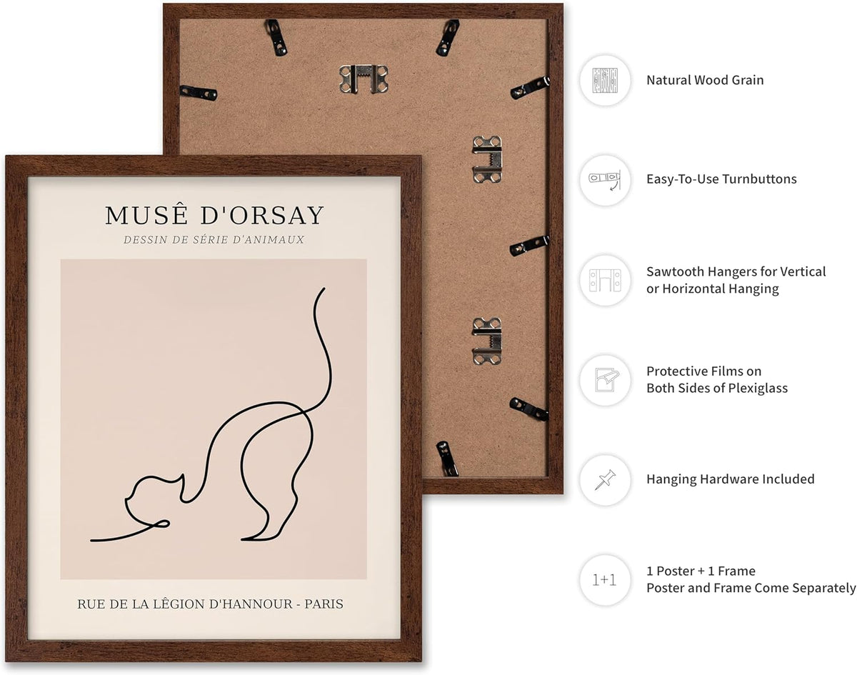 Poster Master Vintage Poster - Retro One Line Cat Drawing Print - Cat Art - Minimal Gift for Men
