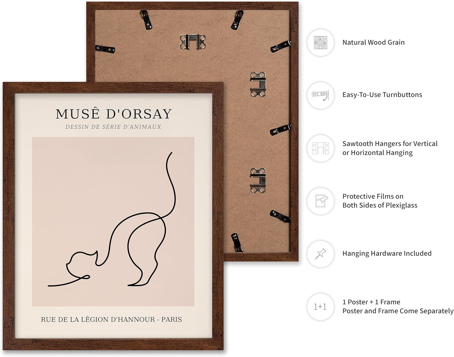 Poster Master Vintage Poster - Retro One Line Cat Drawing Print - Cat Art - Minimal Gift for Men