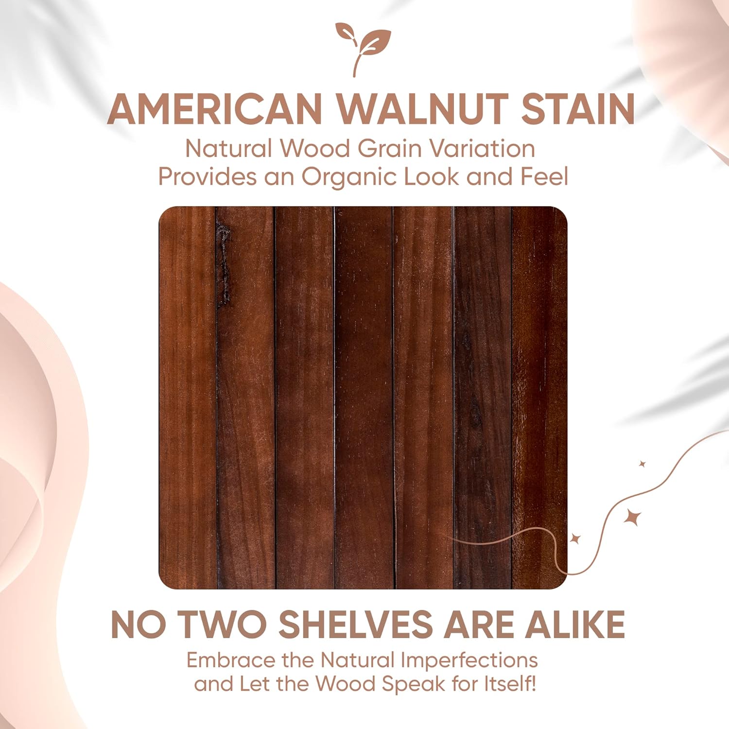 Homeforia Walnut 12 inch Floating Shelf, High End Solid Real Wood Small 12inch Floating Shelves for