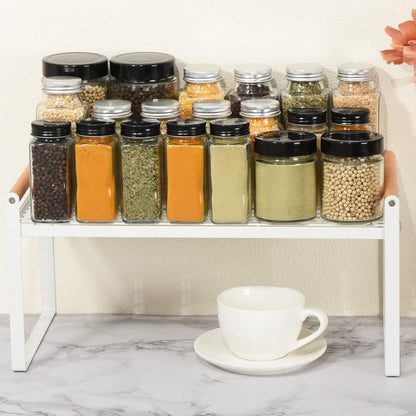 PATIKIL Kitchen Cabinet Shelf Organizer, Wood Counter Shelf Stackable Storage Shelf For Cupboard