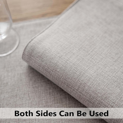 Demetex Placemats Set of 4 Grey Heat Resistant Linen Place Mats for Kitchen Washable Farmhouse