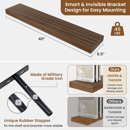 fuqing Floating Shelves for Wall, Bathroom Shelf Wall Mounted for Storage, Shelves with Invisible
