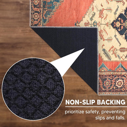 Keen Home Design 8x10 Rug - Machine Washable Area Rug with Non-Slip Backing, Ideal for Living Room