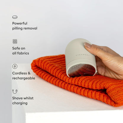Steamery Fabric Shaver Pilo 2, Removes Lint and Pilling from Clothes and Textiles, Rechargeable