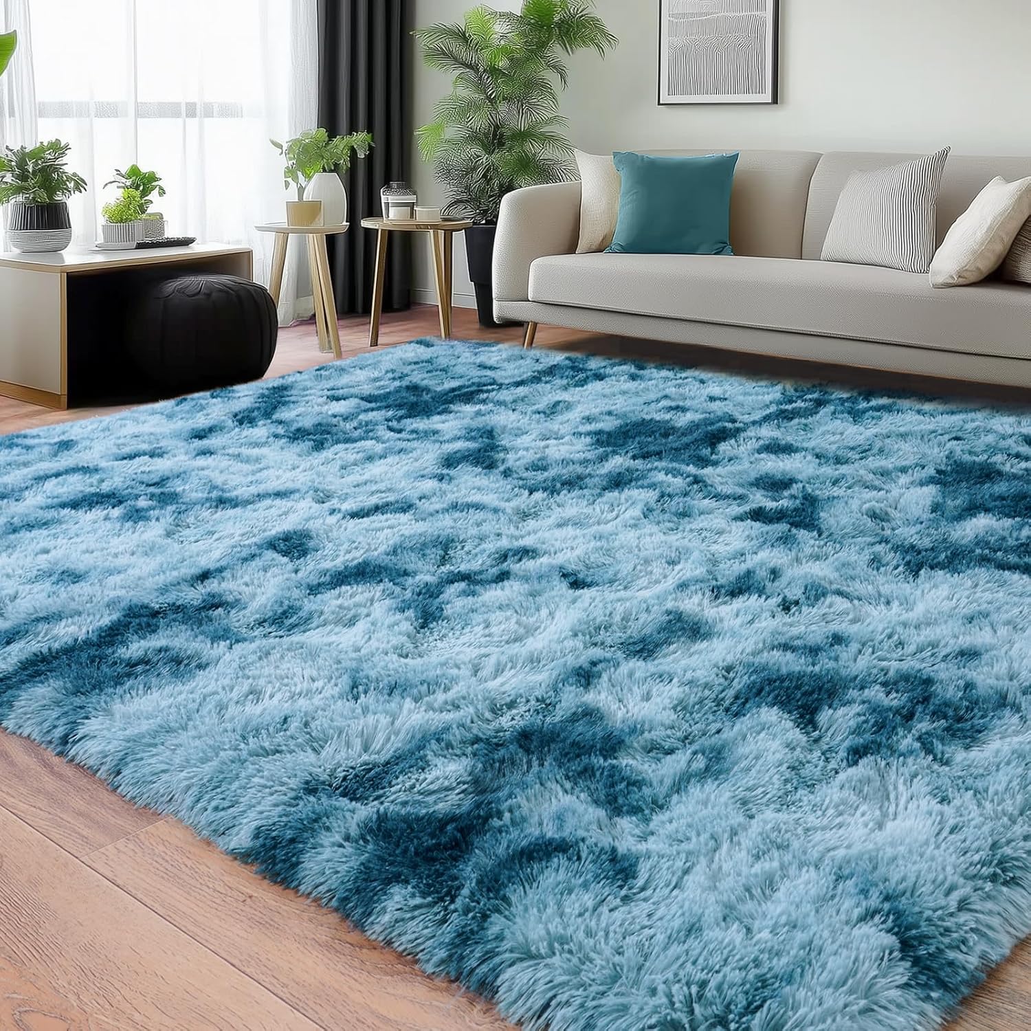 Rezutan Fluffy Rug for Living Room Bedroom, Soft Large Comfy Modern Shaggy Fuzzy Plush Indoor