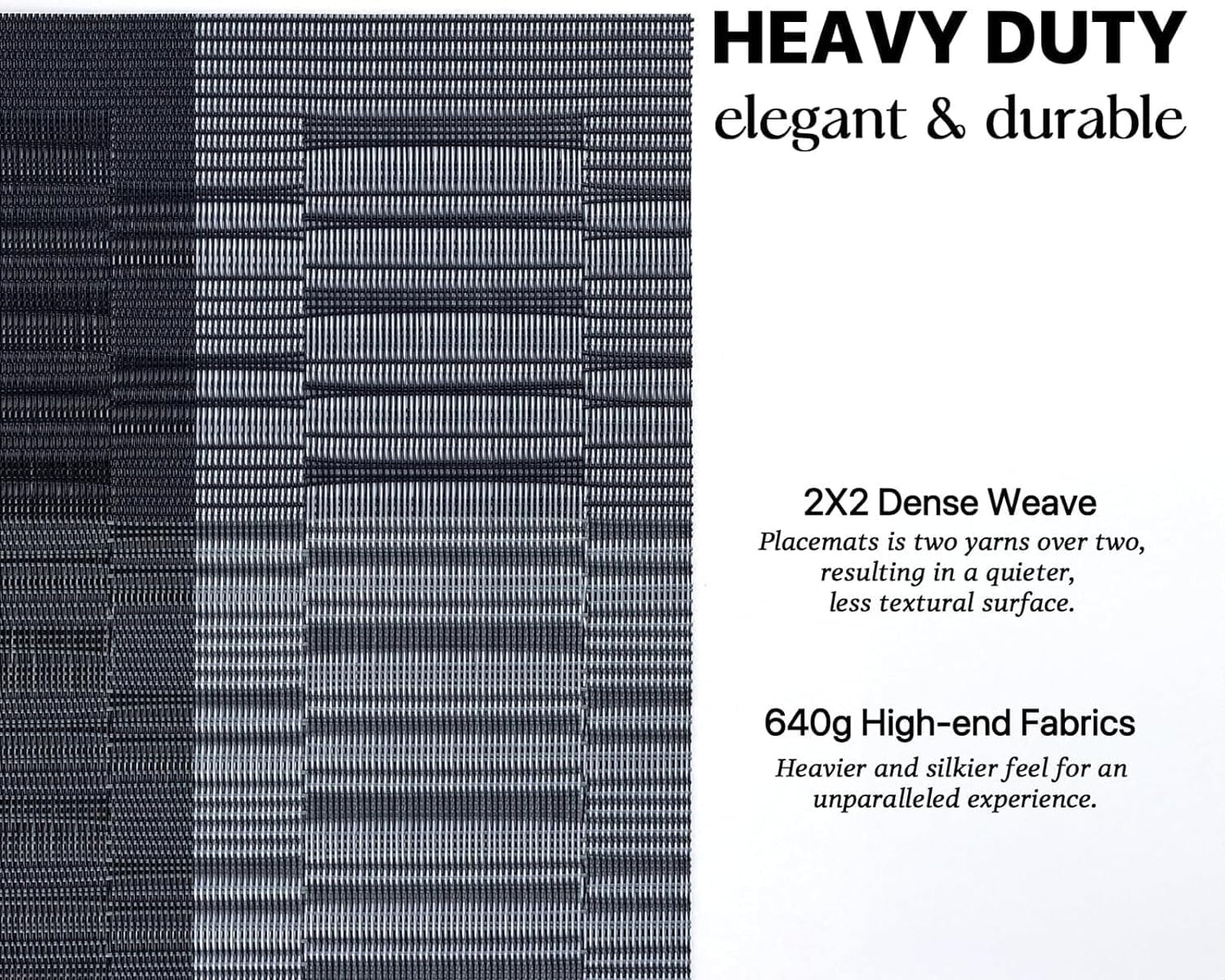 LEXMORE PlaceMats Set of 12 Vinyl/Plastic Woven Place Mats for Kitchen Table Indoor/Outdoor