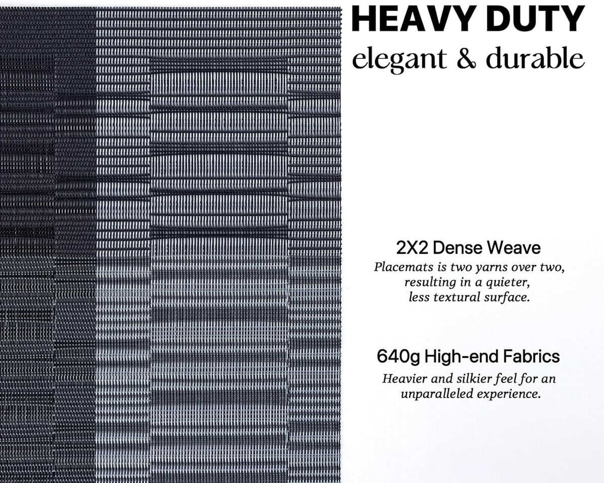 LEXMORE PlaceMats Set of 12 Vinyl/Plastic Woven Place Mats for Kitchen Table Indoor/Outdoor