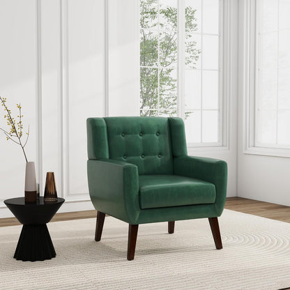 UIXE PU Leather Accent Chairs Set of 2, Modern Arm Club Chair Upholstered Armchair for Living Room