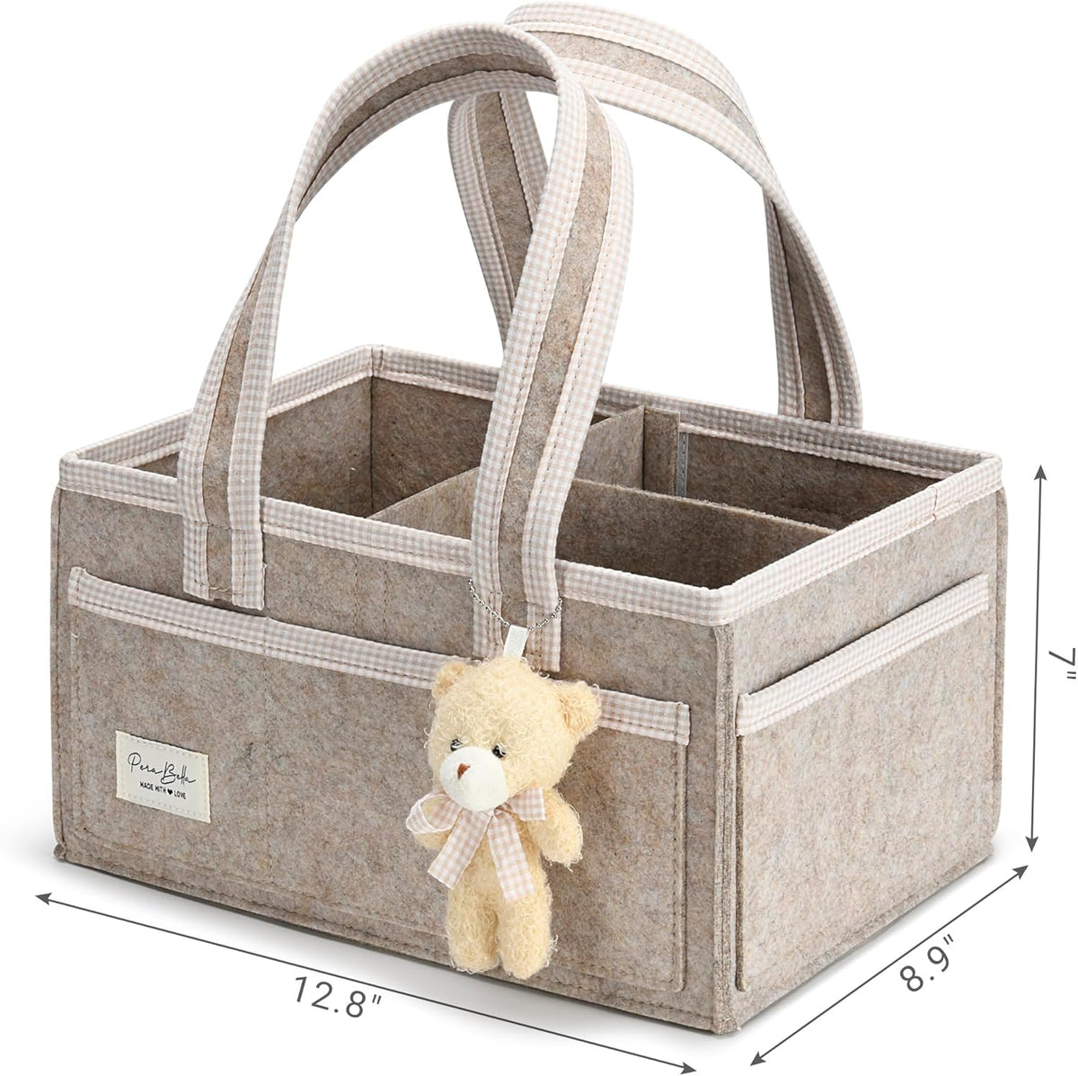 PeraBella Diaper Caddy Organizer with Handle, Baby Shower Gifts Basket Bag, Registry Search Must