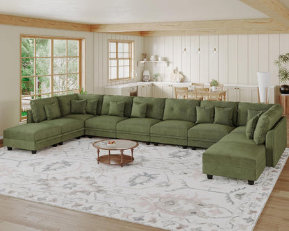 LLappuil Modular Sectional Sofa with Storage Seats, Corduroy Convertible Modular U Shaped Sectional
