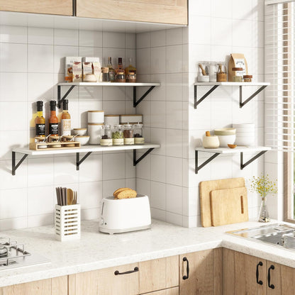 36"W x 10"D Floating Shelves, 10 Inch Deep White Floating Shelves, Farmhouse Rustic Deep Wall