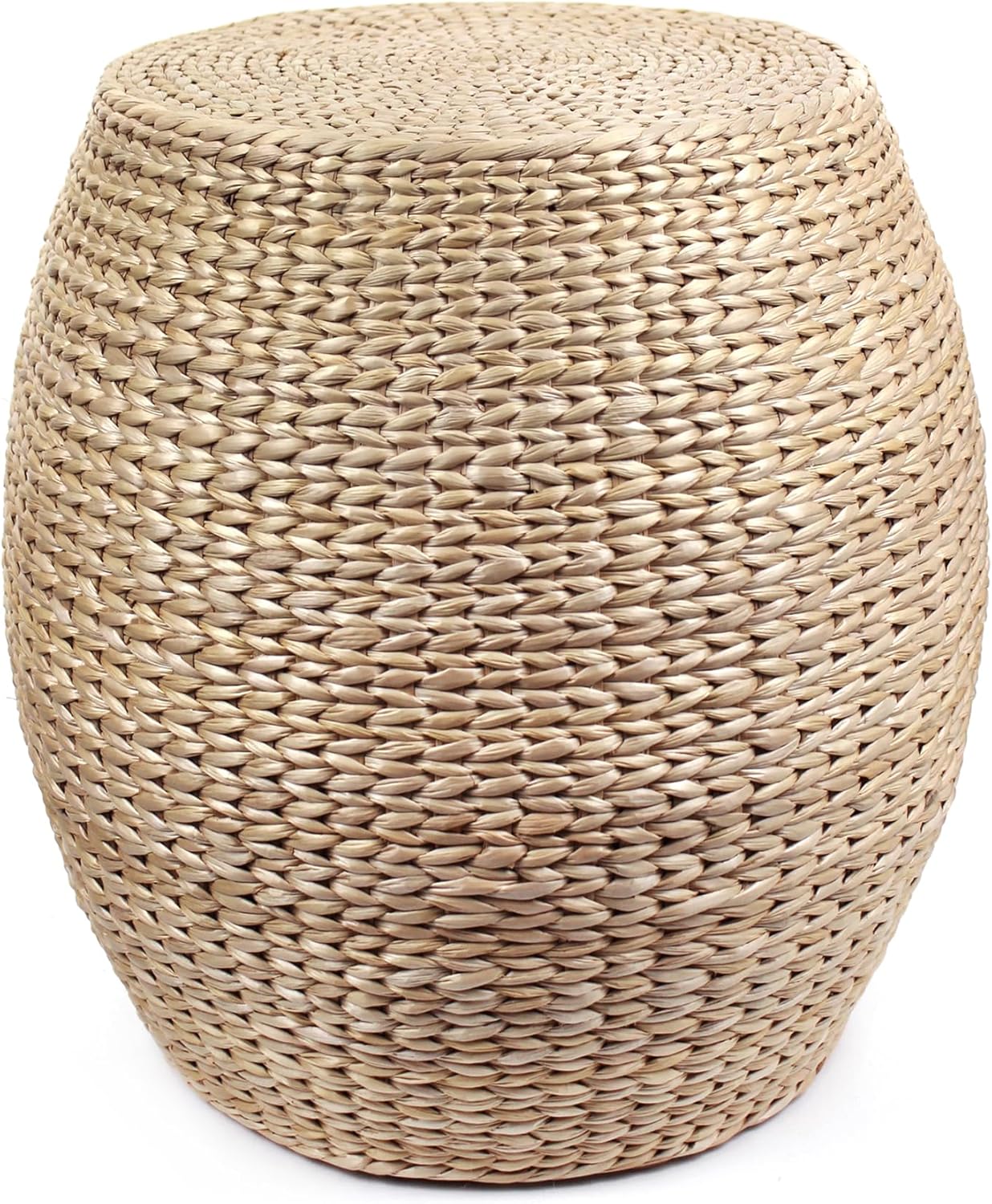 Round Poufs Ottoman,Hand Woven Natural Braided Cattail Ottomans Pouf for Patio,Home,Office,Living