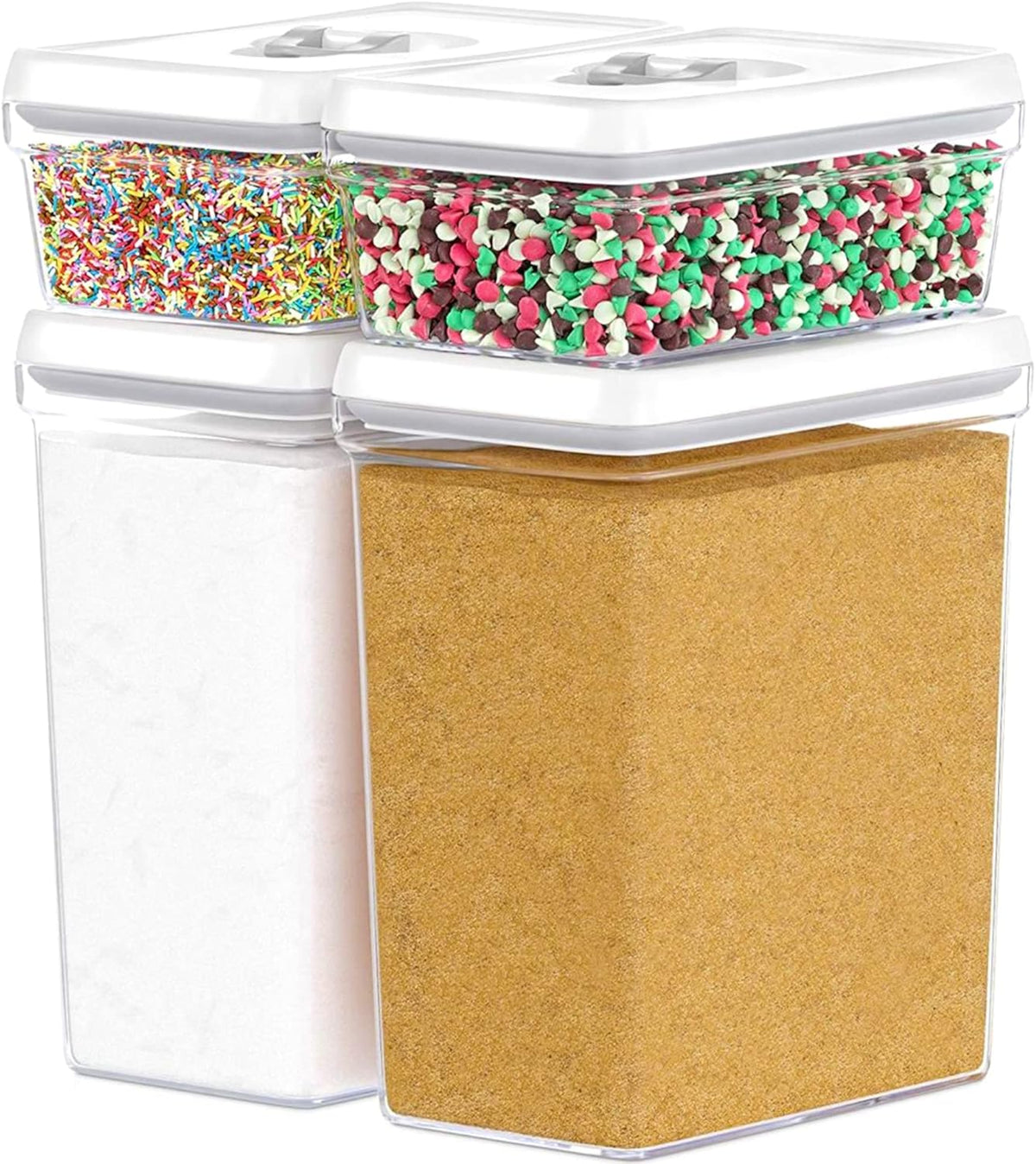 DWËLLZA KITCHEN Large Airtight Food Storage Containers - Clear Plastic Bulk Food Pantry & Kitchen