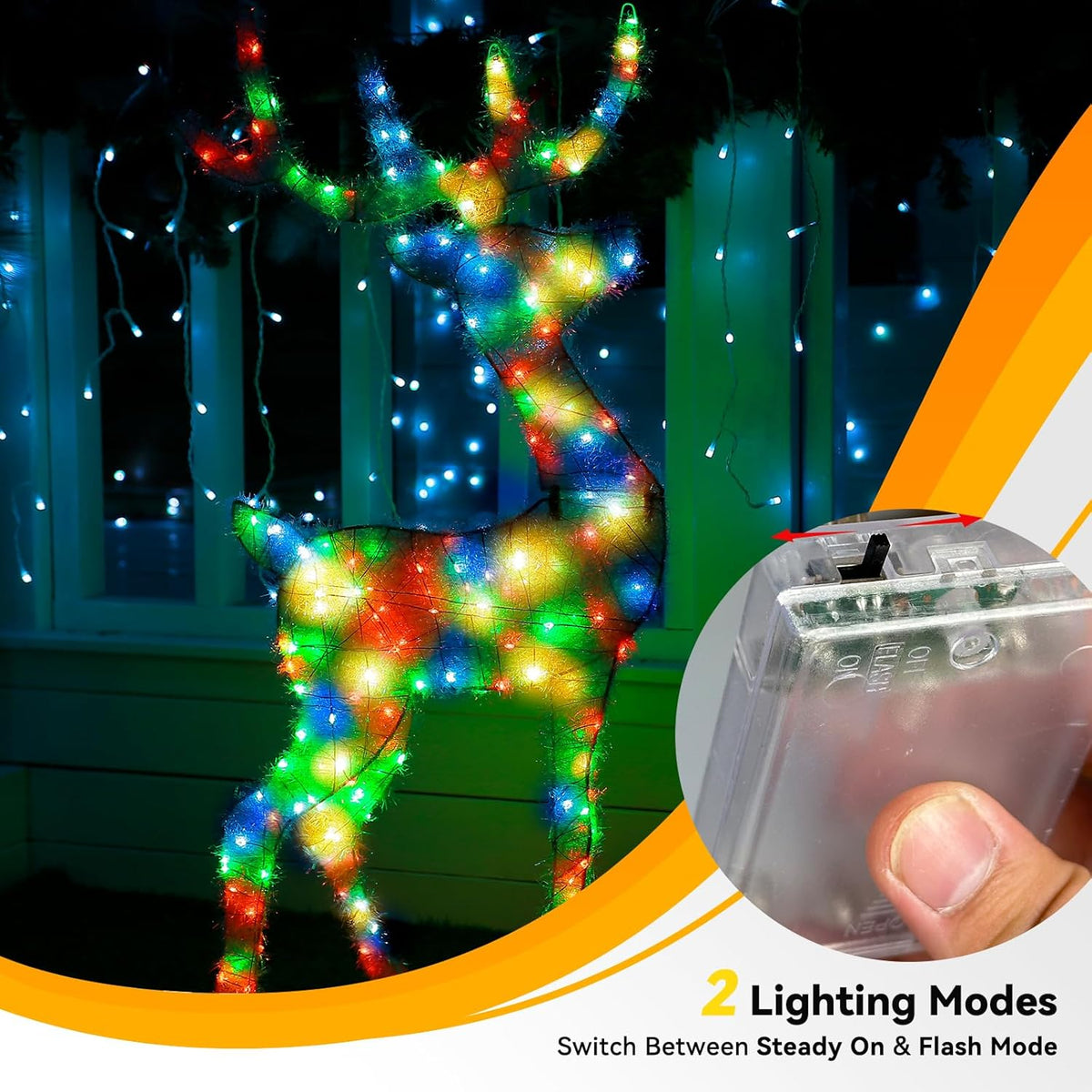 4 Pack 60LED Christmas Fairy Lights Battery Operated - 20FT Twinkle Lights with 2 Lighting Modes