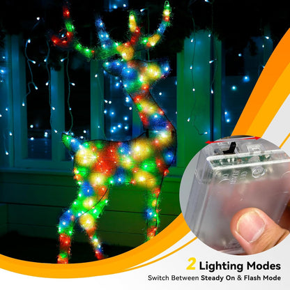 4 Pack 60LED Christmas Fairy Lights Battery Operated - 20FT Twinkle Lights with 2 Lighting Modes