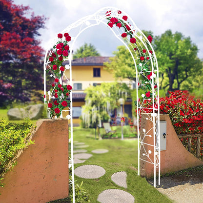 Metal Garden Arch 98.4" H Garden Arbor Trellis for Outdoor Climbing Plants Support Rose Lawn Tall